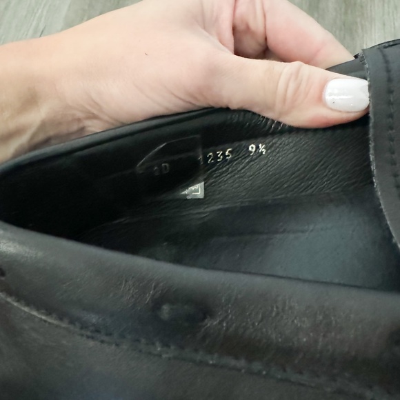 Prada Black Leather Logo Buckle Driver Loafers Mens US 9.5 - Picture 8 of 8